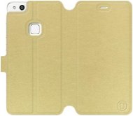 Flip puzdro na mobil Huawei P10 Lite vo vyhotovení  Gold & Gray so sivým vnútrom - Kryt na mobil
