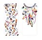 Flip case for Apple iPhone 6 / iPhone 6s - M003S Trap and colourful feathers - Phone Cover
