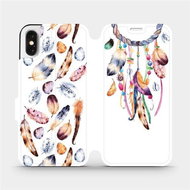 Flip case for Apple iPhone X - M003S Trap and colourful feathers - Phone Cover