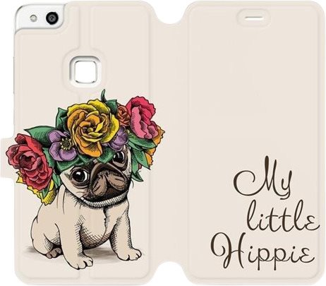Flip mobile phone case Huawei P10 Lite - M039P Pug My Little Hippie - Phone Cover - Main image