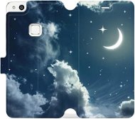 Flipové puzdro na mobil Huawei P10 Lite – V145P Nočná obloha s mesiacom - Kryt na mobil