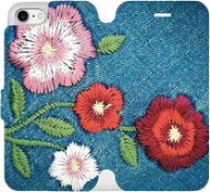 Flip mobile phone case Apple iPhone 7 - MD05P Denim flowers - Phone Cover