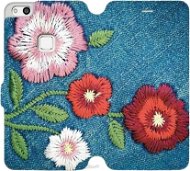 Flip mobile phone case Huawei P10 Lite - MD05P Denim flowers - Phone Cover
