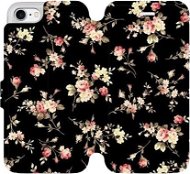 Flip case for Apple iPhone 7 - VD02S Flowers on black - Phone Cover