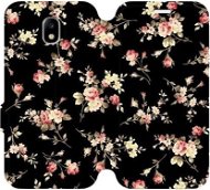 Phone Cover Flip case for Samsung Galaxy J5 2017 - VD02S Flowers on black - Kryt na mobil