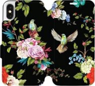 Flipové puzdro na mobil Apple iPhone X – VD09S Vtáky a kvety - Kryt na mobil