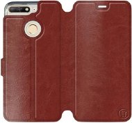 Flip case for Huawei Y6 Prime 2018 in Brown&Gray with grey interior - Phone Cover