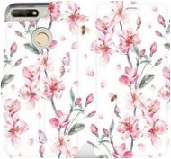 Flipové puzdro na mobil Huawei Y6 Prime 2018 – M124S Ružové kvety - Kryt na mobil