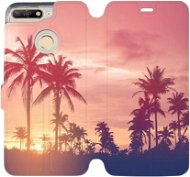 Flipové puzdro na mobil Huawei Y6 Prime 2018 – M134P Palmy a ružová obloha - Kryt na mobil
