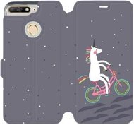 Flip mobile phone case Huawei Y6 Prime 2018 - V024P Unicorn on a bike - Phone Cover