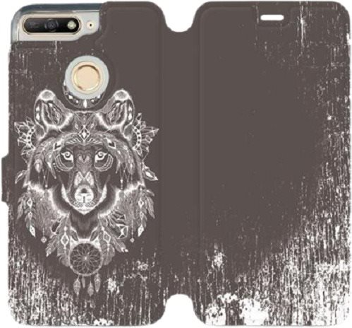 Flip mobile phone case Huawei Y6 Prime 2018 - V064P Wolf and dream catcher - Phone Cover - Main image