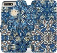 Flip mobile phone case Huawei Y6 Prime 2018 - V108P Blue mandala flowers - Phone Cover