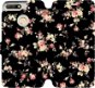 Phone Cover Flip mobile phone case Huawei Y6 Prime 2018 - VD02S Flowers on black - Kryt na mobil