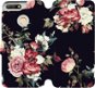 Flip mobile phone case Huawei Y6 Prime 2018 - VD11P Rose on black - Phone Cover