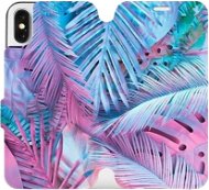 Flip case for Apple iPhone X - MG10S Purple and blue leaves - Phone Cover