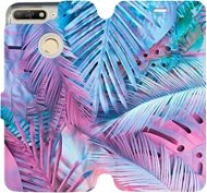 Flip mobile phone case Huawei Y6 Prime 2018 - MG10S Purple and blue leaves - Phone Cover