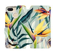 Flip case for Xiaomi Redmi 6 - MC02S Yellow large flowers and green leaves - Phone Cover