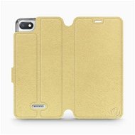 Phone Cover Flip case for Xiaomi Redmi 6A in Gold&Gray with grey interior - Kryt na mobil