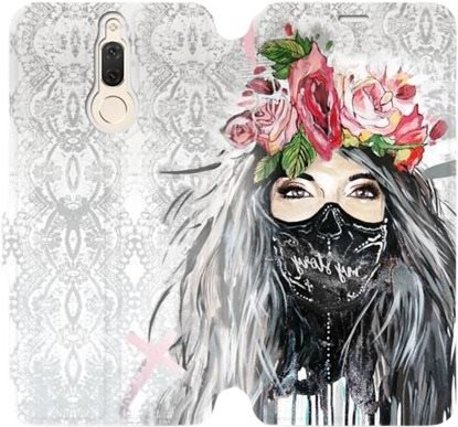 Flip mobile phone case Huawei Mate 10 Lite - MF12P Lady with flowers and mask - Phone Cover - Main image