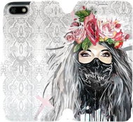 Flip mobile phone case Huawei Y5 2018 - MF12P Lady with flowers and mask - Phone Cover