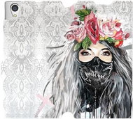 Flip case for Sony Xperia L1 - MF12P Lady with flowers and mask - Phone Cover
