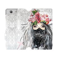 Flip case for Sony Xperia Z3 Compact - MF12P Lady with flowers and mask - Phone Cover