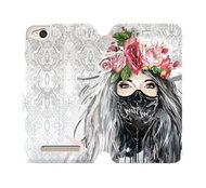 Flip case for Xiaomi Redmi 4A - MF12P Lady with flowers and mask - Phone Cover