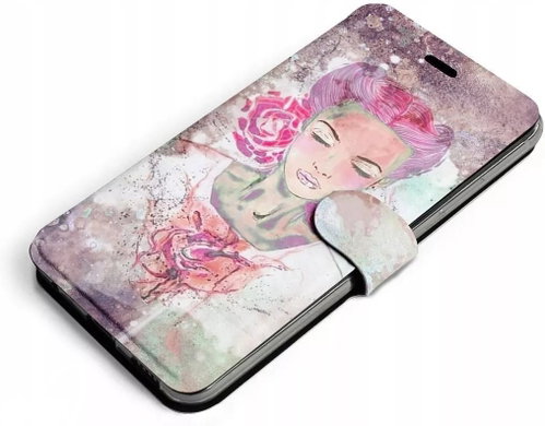 Flip mobile phone case Apple iPhone X - MF15S Lady with pink hair - Phone Cover - Main image