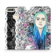 Flip mobile phone case Huawei Y6 Prime 2018 - MF16S Girl with teal hair - Phone Cover