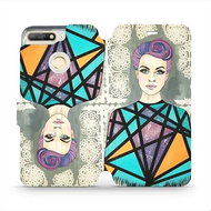 Flip mobile phone case Huawei Y6 Prime 2018 - MF20S Lady with purple hair - Phone Cover