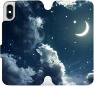 Flipové puzdro na mobil Apple iPhone XS – V145P Nočná obloha s mesiacom - Kryt na mobil