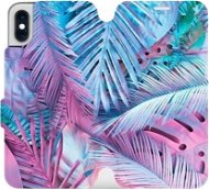 Flip case for Apple iPhone XS - MG10S Purple and blue leaves - Phone Cover