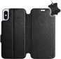 Flip mobile case Apple iPhone X - Black - Leather - Black Leather - Phone Cover