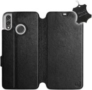 Flip puzdro na mobil Honor 8X – Čierne – kožené – Black Leather - Kryt na mobil