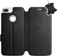 Flip puzdro na mobil Honor 9 Lite – Čierne – kožené – Black Leather - Kryt na mobil
