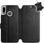 Kryt na mobil Flip puzdro na mobil Huawei Nova 3 – Čierne – kožené – Black Leather - Kryt na mobil