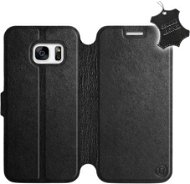 Flip puzdro na mobil Samsung Galaxy S7 – Čierne – kožené – Black Leather - Kryt na mobil