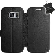Flip puzdro na mobil Samsung Galaxy S7 Edge – Čierne – kožené – Black Leather - Kryt na mobil