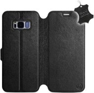 Flip puzdro na mobil Samsung Galaxy S8 – Čierne – kožené – Black Leather - Kryt na mobil