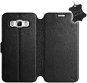 Flip puzdro na mobil Samsung Galaxy J5 2016 – Čierne – kožené – Black Leather - Kryt na mobil