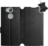 Flip puzdro na mobil Sony Xperia XA2 – Čierne – kožené – Black Leather - Kryt na mobil