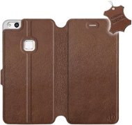 Flip puzdro na mobil Huawei P10 Lite – Hnedé – kožené – Brown Leather - Kryt na mobil