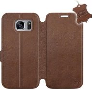 Flip puzdro na mobil Samsung Galaxy S7 Edge – Hnedé – kožené – Brown Leather - Kryt na mobil