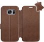 Phone Cover Flip case for Samsung Galaxy S7 Edge - Brown - Leather - Brown Leather - Kryt na mobil
