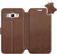 Kryt na mobil Flip puzdro na mobil Samsung Galaxy J5 2016 – Hnedé – kožené – Brown Leather - Kryt na mobil