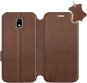 Kryt na mobil Flip puzdro na mobil Samsung Galaxy J5 2017 – Hnedé – kožené – Brown Leather - Kryt na mobil