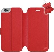 Flip puzdro na mobil Apple iPhone 6/iPhone 6s – Červené – kožené – Red Leather - Kryt na mobil