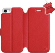 Flip mobile case Apple iPhone 8 - Red - leather - Red Leather - Phone Cover
