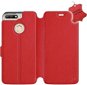 Flip puzdro na mobil Honor 7A – Červené – kožené – Red Leather - Kryt na mobil