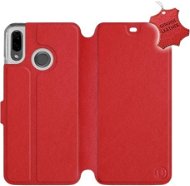 Flip puzdro na mobil Huawei Nova 3 – Červené – kožené – Red Leather - Kryt na mobil